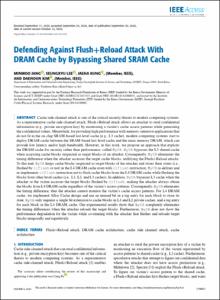 Defending Against Flush+Reload Attack With DRAM Cache by Bypassing Shared SRAM Cache