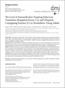 The Level of Autoantibodies Targeting Eukaryote Translation Elongation Factor 1 alpha 1 and Ubiquitin-Conjugating Enzyme 2L3 in Nondiabetic Young Adults