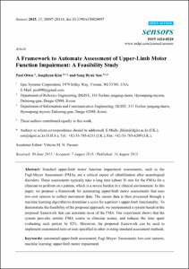 A Framework to Automate Assessment of Upper-Limb Motor Function Impairment: A Feasibility Study