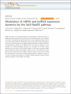 Modulation of mRNA and lncRNA expression dynamics by the Set2-Rpd3S pathway