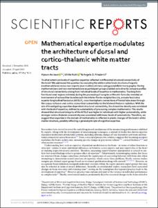 Mathematical expertise modulates the architecture of dorsal and cortico-thalamic white matter tracts