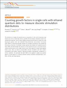Counting growth factors in single cells with infrared quantum dots to measure discrete stimulation distributions
