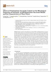 Effects of Polybutylene Succinate Content on the Rheological Properties of Polylactic Acid/Polybutylene Succinate Blends and the Characteristics of Their Fibers