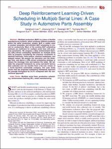 Deep Reinforcement Learning-Driven Scheduling in Multijob Serial Lines: A Case Study in Automotive Parts Assembly