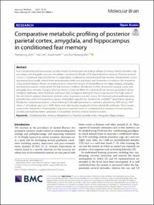 Comparative metabolic profiling of posterior parietal cortex, amygdala, and hippocampus in conditioned fear memory
