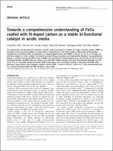 Towards a comprehensive understanding of FeCo coated with N-doped carbon as a stable bi-functional catalyst in acidic media
