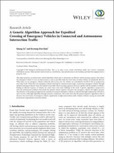 A Genetic Algorithm Approach for Expedited Crossing of Emergency Vehicles in Connected and Autonomous Intersection Traffic