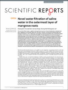 Novel water filtration of saline water in the outermost layer of mangrove roots