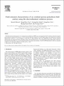 Field emission characteristics of an oxidized porous polysilicon field emitter using the electrochemical oxidation process