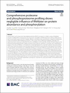 Comprehensive proteome and phosphoproteome profiling shows negligible influence of RNAlater on protein abundance and phosphorylation