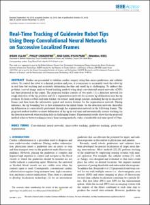 Real-time Tracking of Guidewire Robot Tips using Deep Convolutional Neural Networks on Successive Localized Frames