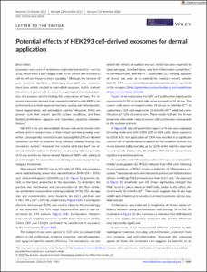 Potential effects of HEK293 cell-derived exosomes for dermal application