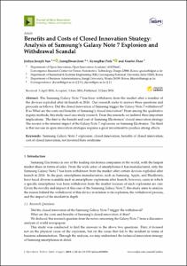 Benefits and Costs of Closed Innovation Strategy: Analysis of Samsung’s Galaxy Note 7 Explosion and Withdrawal Scandal