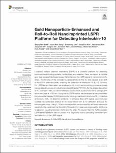Gold Nanoparticle-Enhanced and Roll-to-Roll Nanoimprinted LSPR Platform for Detecting Interleukin-10