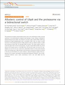Allosteric control of Ubp6 and the proteasome via a bidirectional switch