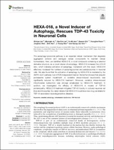 HEXA-018, a Novel Inducer of Autophagy, Rescues TDP-43 Toxicity in Neuronal Cells