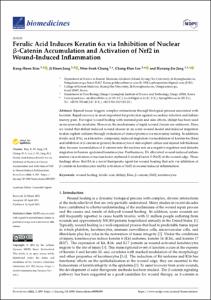 Ferulic acid induces keratin 6α via inhibition of nuclear β‐catenin accumulation and activation of Nrf2 in wound‐induced inflammation