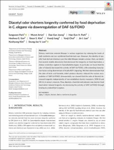 Diacetyl odor shortens longevity conferred by food deprivation in C. elegans via downregulation of DAF-16/FOXO