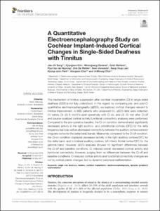 A Quantitative Electroencephalography Study on Cochlear Implant-Induced Cortical Changes in Single-Sided Deafness with Tinnitus