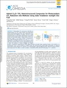 Hybrid CuxO-TiO2 Heterostructured Composites for Photocatalytic CO2 Reduction into Methane Using Solar Irradiation: Sunlight into Fuel