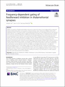 Frequency-dependent gating of feedforward inhibition in thalamofrontal synapses