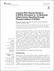 Leucine-Rich Repeat Kinase 2 (LRRK2) Stimulates IL-1 beta-Mediated Inflammatory Signaling through Phosphorylation of RCAN1