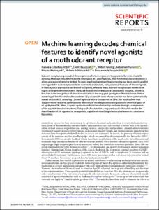 Machine learning decodes chemical features to identify novel agonists of a moth odorant receptor