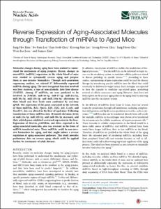 Reverse Expression of Aging-Associated Molecules through Transfection of miRNAs to Aged Mice