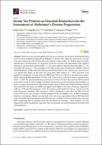 Serum Tau Proteins as Potential Biomarkers for the Assessment of Alzheimer's Disease Progression