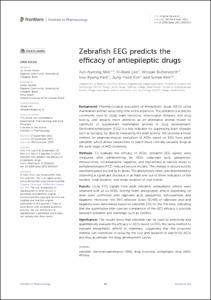 Zebrafish EEG predicts the efficacy of antiepileptic drugs