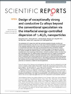 Design of exceptionally strong and conductive Cu alloys beyond the conventional speculation via the interfacial energy-controlled dispersion of gamma-Al2O3 nanoparticles
