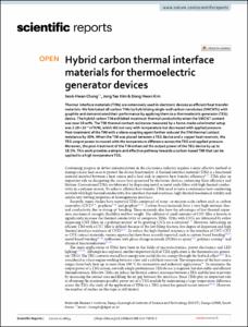 Hybrid carbon thermal interface materials for thermoelectric generator devices