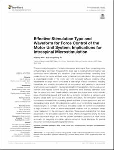 Effective Stimulation Type and Waveform for Force Control of the Motor Unit System: Implications for Intraspinal Microstimulation