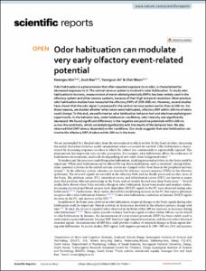 Odor habituation can modulate very early olfactory event-related potential