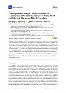 Development of a high-density piezoelectric micromachined ultrasonic transducer array based on patterned aluminum nitride thin film