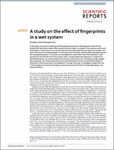 A study on the effect of fingerprints in a wet system