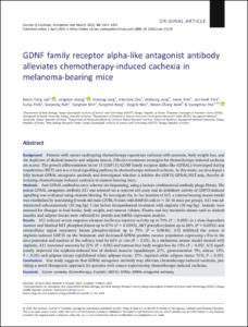 GDNF family receptor alpha-like antagonist antibody alleviates chemotherapy-induced cachexia in melanoma-bearing mice