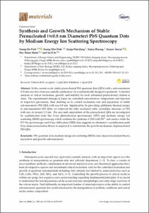 Synthesis and Growth Mechanism of Stable Prenucleated (approximate to 0.8 nm Diameter) PbS Quantum Dots by Medium Energy Ion Scattering Spectroscopy