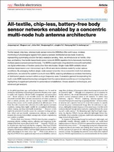 All-textile, chip-less, battery-free body sensor networks enabled by a concentric multi-node hub antenna architecture