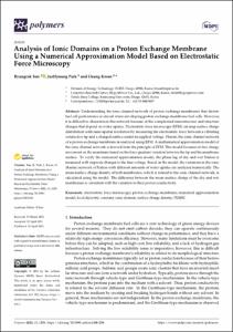Analysis of Ionic Domains on a Proton Exchange Membrane Using a Numerical Approximation Model Based on Electrostatic Force Microscopy