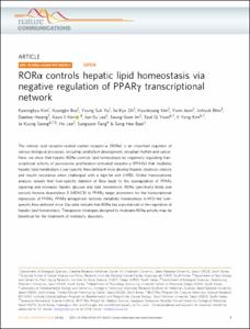 ROR alpha controls hepatic lipid homeostasis via negative regulation of PPAR gamma transcriptional network