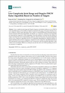 Low-complexity joint range and Doppler FMCW radar algorithm based on number of targets