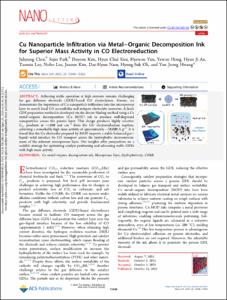 Cu Nanoparticle Infiltration via Metal-Organic Decomposition Ink for Superior Mass Activity in CO Electroreduction