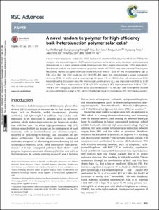 A novel random terpolymer for high-efficiency bulk-heterojunction polymer solar cells