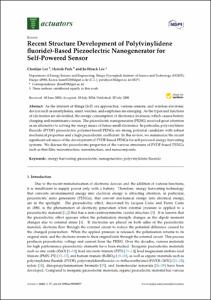 Recent Structure development of poly(vinylidene fluoride)-based piezoelectric nanogenerator for self-powered sensor