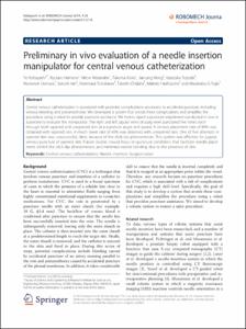 Preliminary in vivo evaluation of a needle insertion manipulator for central venous catheterization