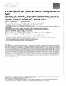 A transcriptomic and proteomic map of primary human cell types