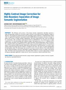 Highly Contrast Image Correction for Dim Boundary Separation of Image Semantic Segmentation
