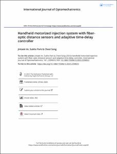 Handheld motorized injection system with fiber-optic distance sensors and adaptive time-delay controller