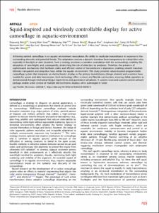 Squid-inspired and wirelessly controllable display for active camouflage in aquatic-environment